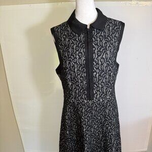 Betsey Johnson Dress Women’s Size 14 Fit & Flare Sleeveless Black Lace Collar